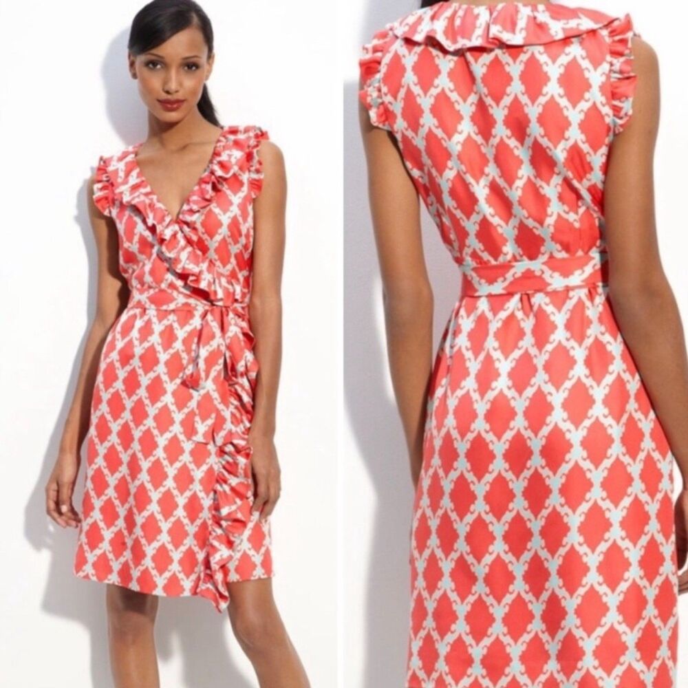 Kate Spade Aubrey Silk Scroll Print Wrap Dress Size 2 Orig. $398